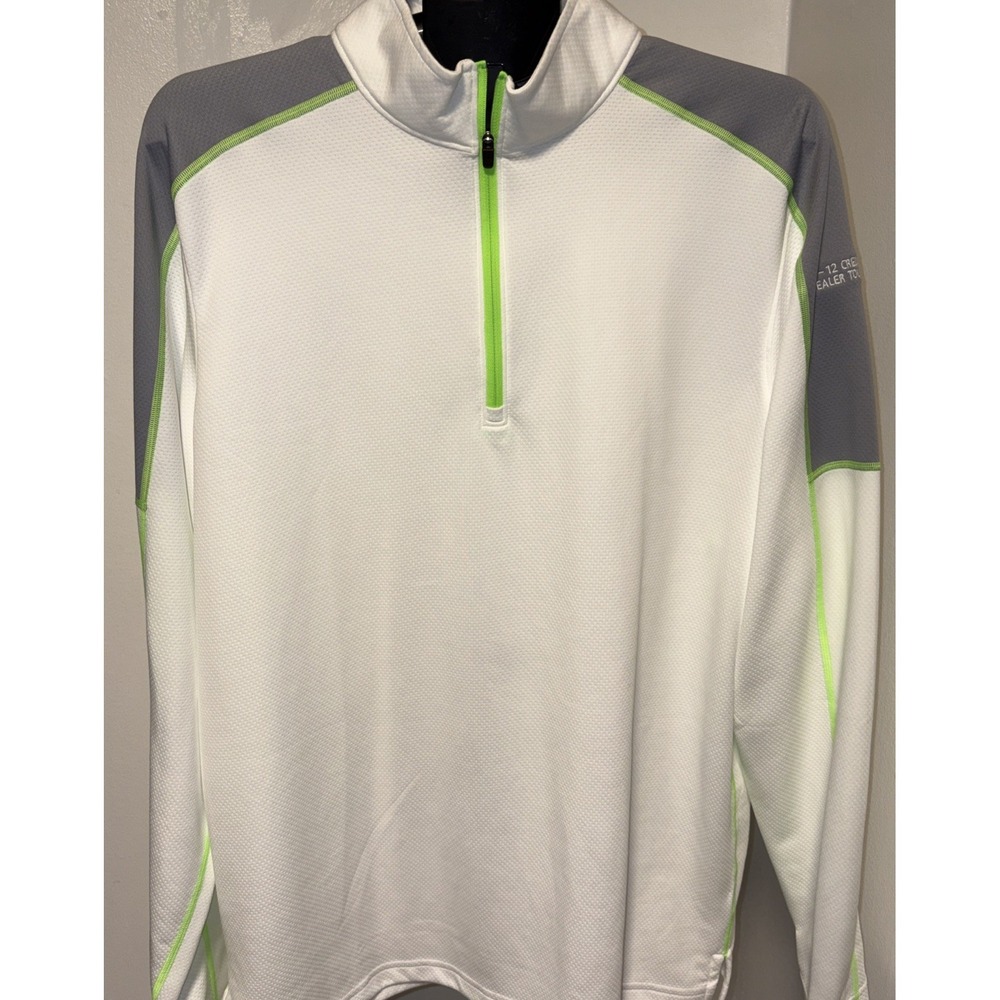 Under Armour 1/2 Zip Tech Pullover Long Sleeve Mens White Size XL Golf Loose Fit